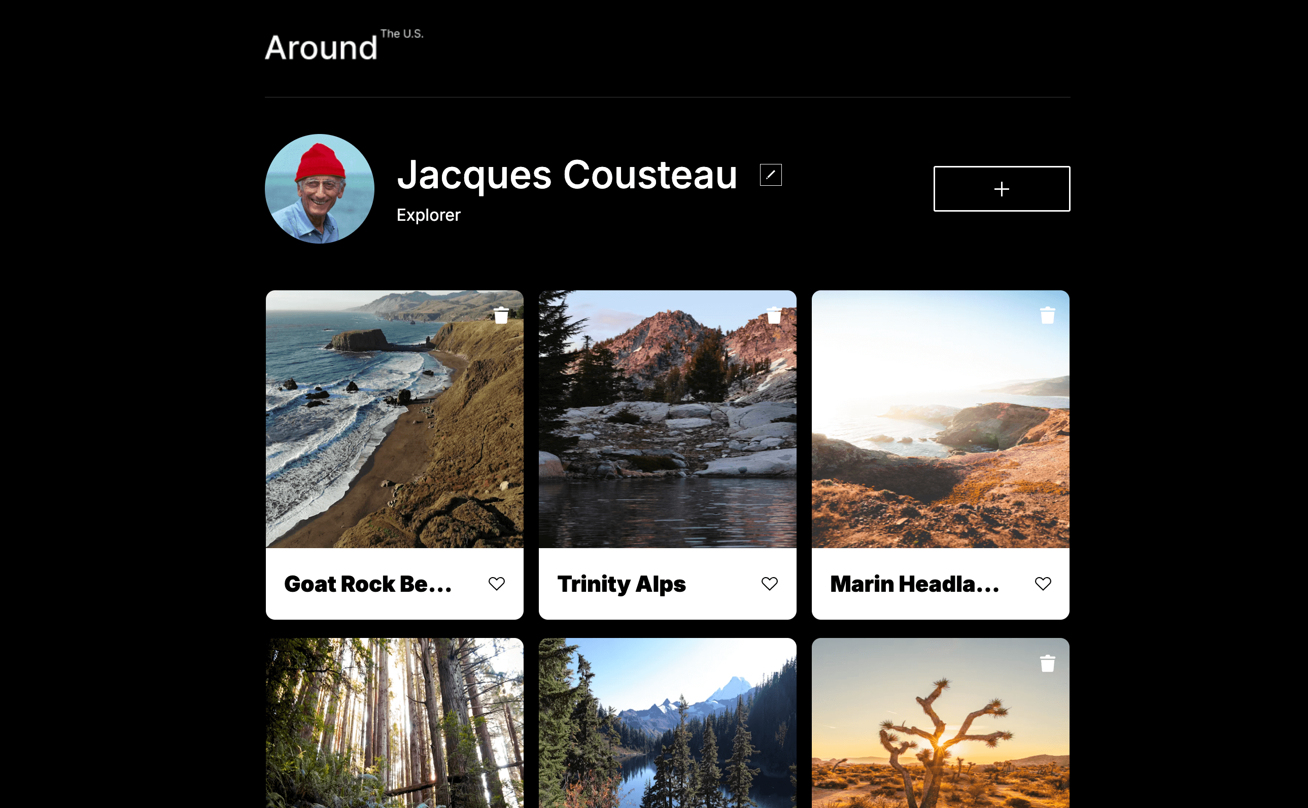 photo sharing website with cards with images